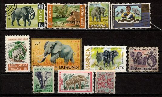 Elephants on Stamps, East and Southern Africa