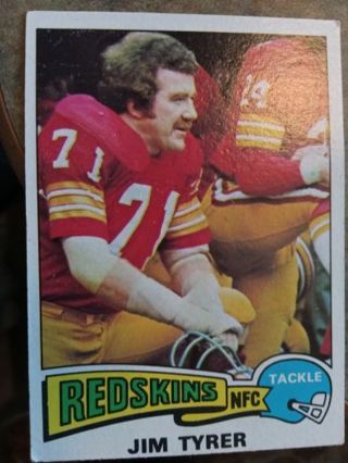 1975 TOPPS JIM TYRER WASHINGTON REDSKINS FOOTBALL CARD# 179