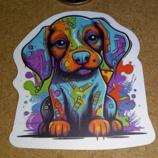 Dog Cute nice vinyl sticker no refunds regular mail only Very nice quality!