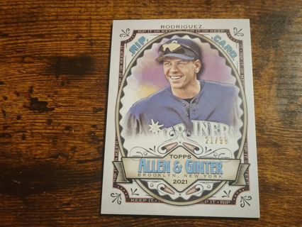 2021 Allen and Ginter Alex Rodriguez rip card ALREADY RIPPED!! #'d 21/99