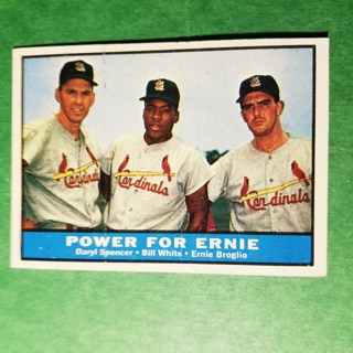 1961 - TOPPS BASEBALL CARD NO. 451 - POWER FOR ERNIE - CARDINALS