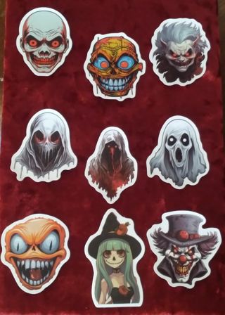 9 - " EVIDENCE OF EVIL FACES " STICKERS ( WINNER RECEIVES 1 FREE STICKER )