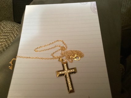 GOLDEN CROSS WITH 20 inch chain @STONES