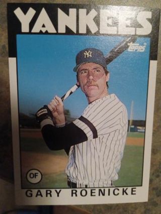 1986 TOPPS GARY ROENICKE NEW YORK YANKEES BASEBALL CARD# 94T