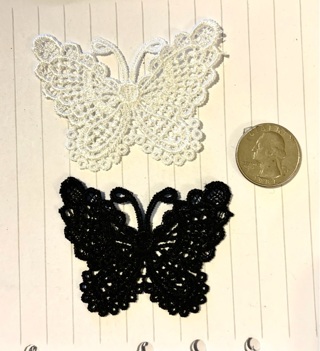 2 Sew On  Butterfly Appliques