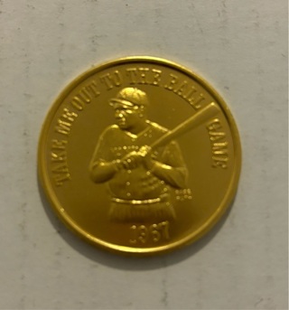 1967 Babe Ruth Baseball Gold Plated Coin See My Other Auctions