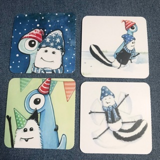 4 NEW Coasters Heavy Cardstock, Free Mail