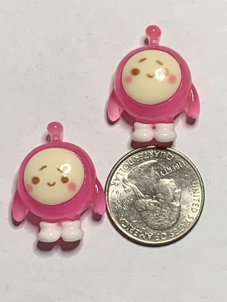 EGG-SHAPED CHARACTERS~#8~PINK~SET OF 2~GLOW IN THE DARK~FREE SHIPPING!