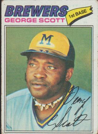 1977 George Scott # 255 Topps Baseball Card Milwaukee Brewers