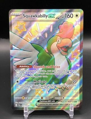 Secret Rare Squakabilly EX Paldean Fates Scarlet and Violet NM Pokemon card TCG