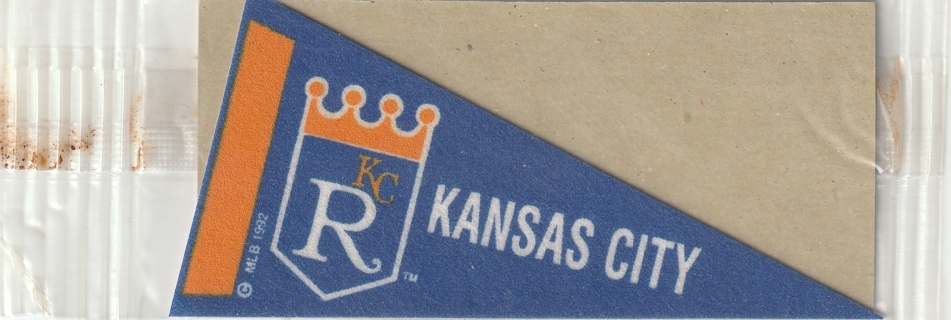 1992 Kansas City Royals mini pennant (unopened) cereal insert