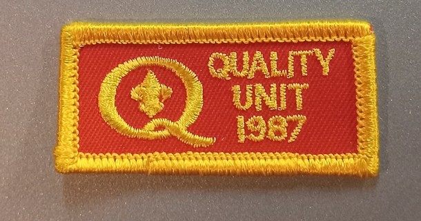 Squard edge border Quality Unit 1987 patch boy scout scouts bsa. Patch boy scout scouts bsa