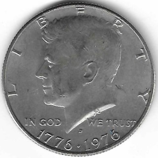 1776 – 1976 D Kennedy Bicentennial Half Dollar U.S. 50 Cent Coin