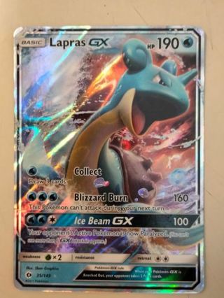 Lapras gx 35/149 rare holo nm pokemon
