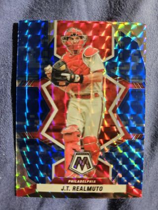 2022 Panini Mosaic Blue Camo J.T. Realmuto