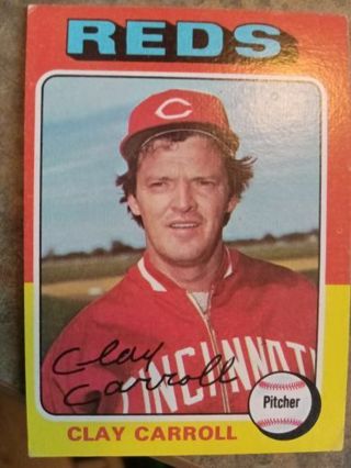 1975 TOPPS CLAY CARROLL CINCINNATI REDS BASEBALL CARD # 345