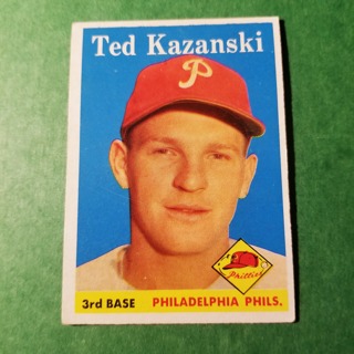 1958 - TOPPS   NRMT+ BASEBALL  CARD NO. 36 - TED KAZANSKI - PHILLIES