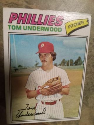 1977 TOPPS TOM UNDERWOOD PHILADELPHIA PHILLIES BASEBALL CARD# 217