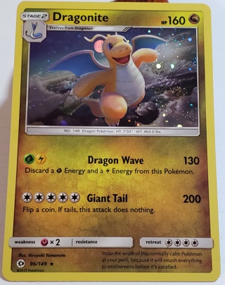 ⚡ Pokemon Card Dragonite 96/149 Holo Rare⚡ 160 HP Sun & Moon Base Set