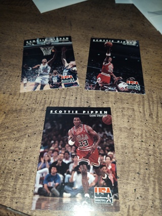 Three Card Lot basketball veteran Scottie pippen Chicago bulls 