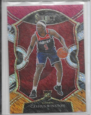 Cassius Winston 2020-21 Select Prizm Red White Orange Shimmer #96