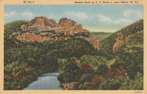 Vintage Used Postcard: u: 1949 Seneca Rock, Elkins, WV