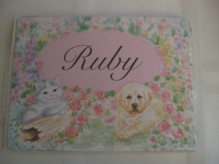 Personalized, RUBY, pack of 6 cards w matching envelopes,, blanc inside, NIP