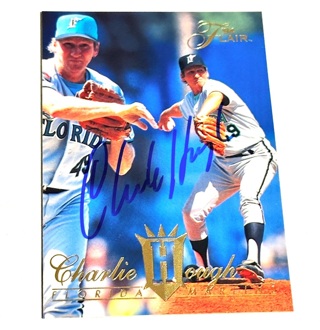 Autographed Charlie Hough 1994 Flair #382 Florida Marlins