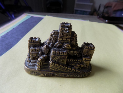 Gold resin souveir of the Great Wall of China 3 inch wide