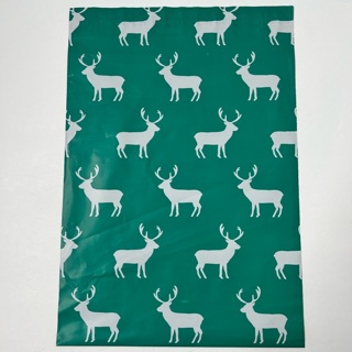 10X14 Green Reindeer Poly Mailer Envelope