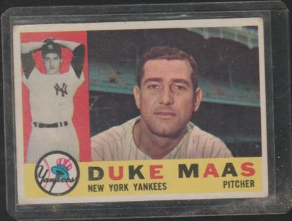 Duke Mass 1960 Topps MLB Card #421 Yankees 