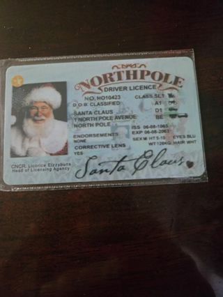 Santa's driver's license Awesome for Christmas