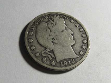  ★★ 1912-D BARBER HALF DOLLAR VG ★★ **90% SILVER** "BETTER DATE"