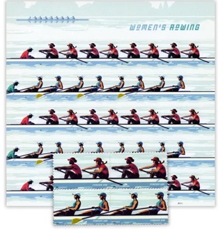 20 Forever Stamps, Women's Rowing, Insured, Refundable,  Ships in 1 day.