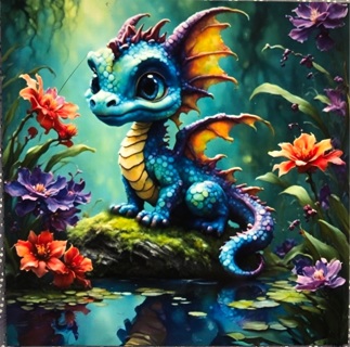 Baby dragon - 4 x 4” MAGNET - GIN ONLY