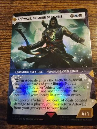 Magic the gathering mtg Adewale Breaker of Chains foil card Assassins Creed