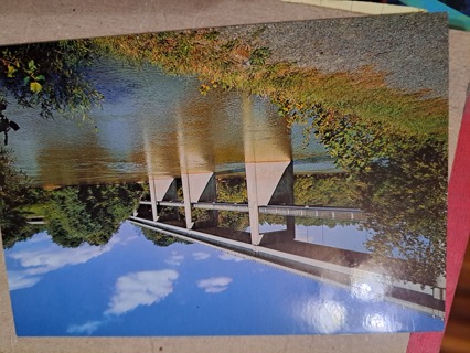 Vintage postcard  Blue Ridge parkway and the foot bridge 