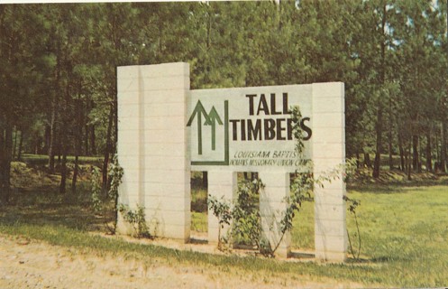 Vintage Unused Postcard: m: Camp Tall Timbers, Hwy 165 south of Alexandria, LA