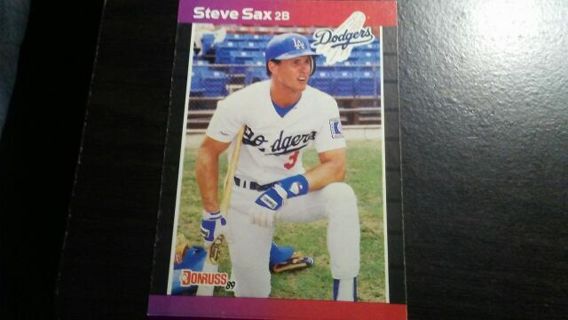 1989 DONRUSS STEVE SAX LOS ANGELES DODGERS BASEBALL CARD#84