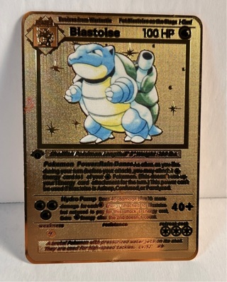 Blastoise 1st Edition High Quality Pokemon Gold Metal Fan Art Card