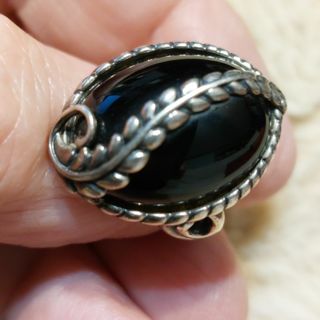 Carolyn Pollack sterling silver onyx ring size 6