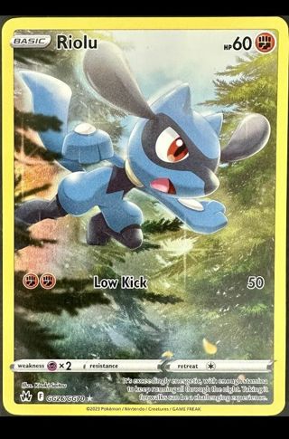 NM Secret Rare GG Riolu Pokemon card TCG SWSH