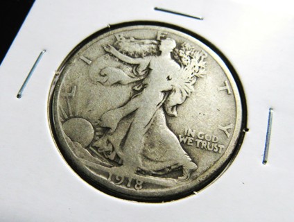 ★★ 1918-D WALKING LIBERTY HALF DOLLAR VG ★★ **90% SILVER** "BETTER DATE"