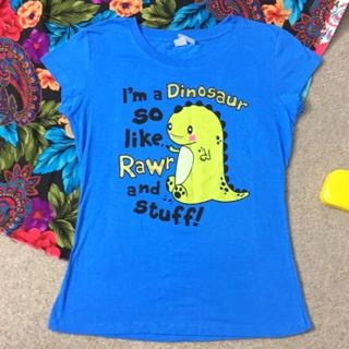 NEW Women’s Y2K Rawr Shirt XL Top Dinosaur Shirt T Rex Graphic Tee Womens xLarge