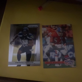 Two football trading cards