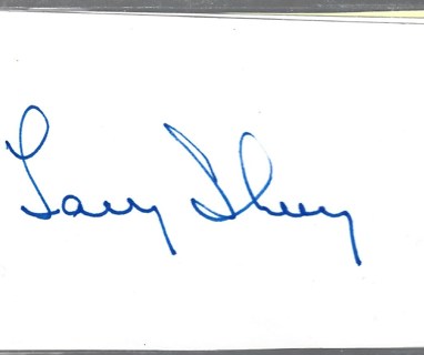 Larry Sherry 3X5 index Card Signature Autograph Detroit Tigers