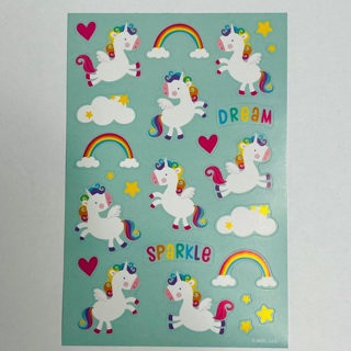 Sparkle Unicorn Rainbow Sticker Sheet 