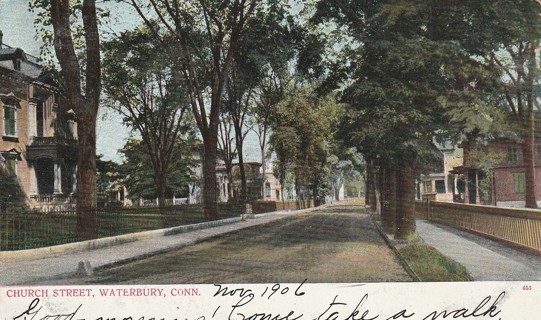 Vintage Used Postcard: (a): 1906 Church Street, Waterbury, CT