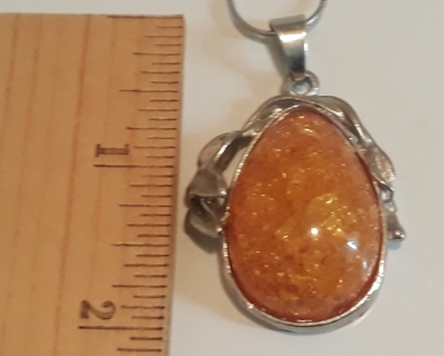 Sparkly Orange/Yellow Stone Necklace