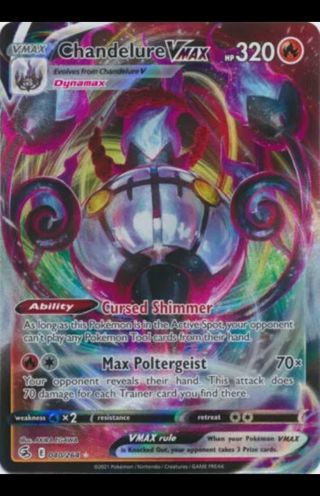 NM Ultra Rare Chandelier VMAX Textured Full Art Pokemon card TCG SWSH